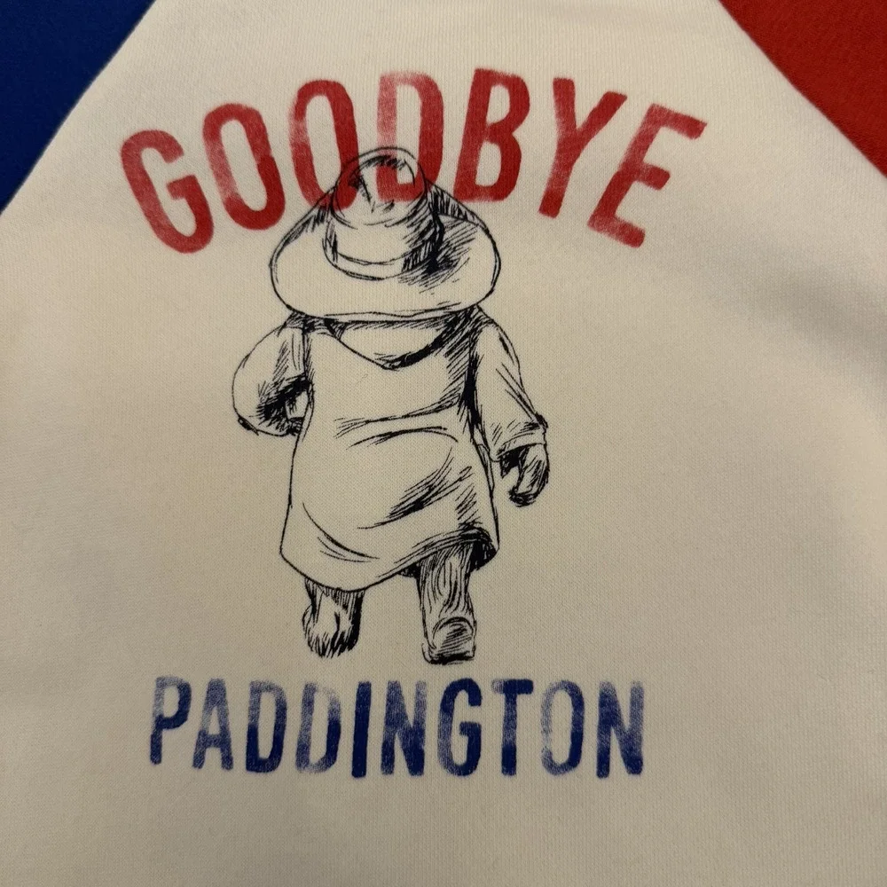 Baby Gap Paddington Bear Romper Long Sleeve 0-3 Months Snaps Red Blue & Ivory